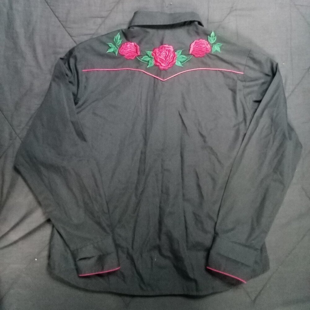 Vintage Roper Roses Embroidered Western Button Sh… - image 4